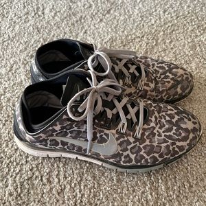 Leopard print Nike running shoes